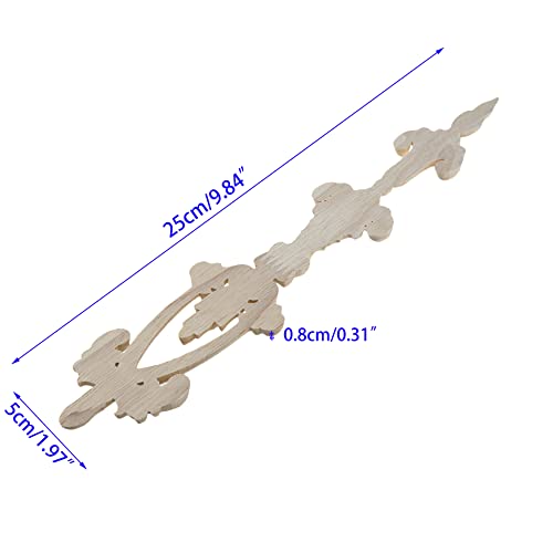 4 Pcs Wood Carved Onlays Appliques Decorative Carving Decals - style: Style1,4 pcs