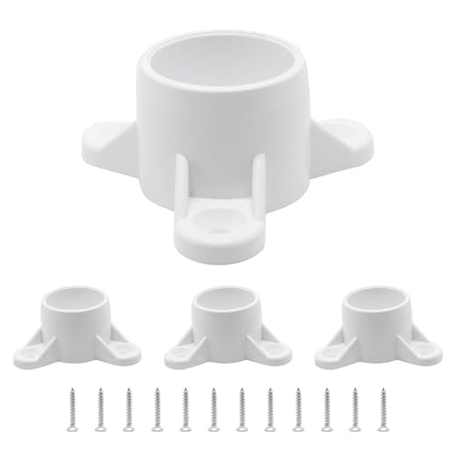 1 Inch PVC Flange PVC Table Leg Cap, 4 Pack Furniture Grade Rod Holder with Mounting Screws, Pipe Flange Fittings for DIY Making Storage Shelves, Support Feet - size: 1 Inch