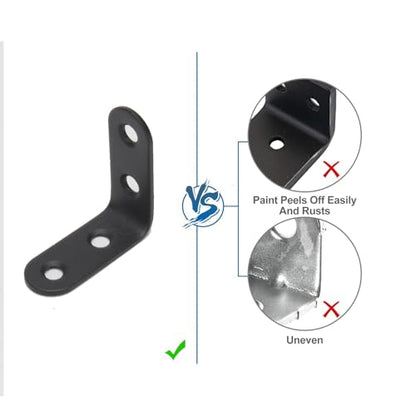 20PCS Stainless Steel L Right Angle Support Brackets 1.57x1.57 Inch Includes 80 Screws Heavy Duty Corner Braces for Shelves, Wood Furniture, Cabinets and Chairs - size: 40*40*46