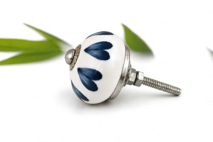 Ceramic Knobs: Cabinet & Furniture Knobs, Set of 10, Glossy White, 6 x 3.8 cm, Classic, Art Deco, Modern, Hand-painted, Ceramic, Light Blue - color: jazzy_f, size: 6 x 3.8 cm (Set of 10)