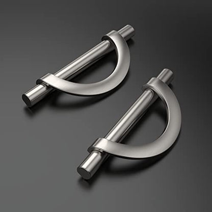 Amerdeco 10 Pack Brushed Satin Nickel Cabinet Pulls 3.75 Inch(96MM) Hole Centers Kitchen Cabinet Handles Hardware - color: Brushed Satin Nickel, size: 3.75"/96MM Hole Center, style: 10 Pack