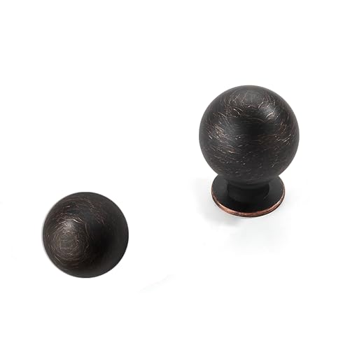 khtumeware 2 Pack 1.1 Inch Oil Rubbed Bronze Cabinet Knobs Small Ball Kitchen Cabinet Hardware Drawer Knobs Pulls for Drawers. - color: Oil Rubbed Bronze, size: 1-1/8 Inch(28mm)Diameter