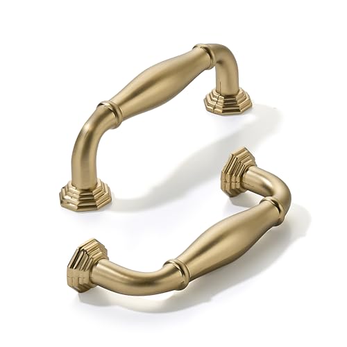 khtumeware 10 Pack 3 Inch(76mm) Champagne Bronze Heavy Duty Solid Cabinet Pulls Satin Brass Cabinet Handles Heavy Duty Solid Cabinet Hardware for Cupboard Drawer Pulls Dresser Handle - color: Champagne Bronze, size: 3 inch Hole Center