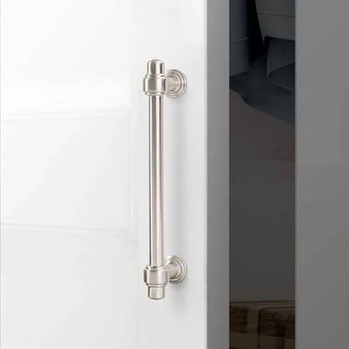 10 Pack 6-1/4 Inch(160mm) Kitchen Cabinet Handles Brushed Satin Nickel Cabinet Pulls Silvery Drawer Pulls Zinc Alloy Kitchen Hardware - color: Brushed Satin Nickel, size: 6-1/4'' Hole Center(160mm)