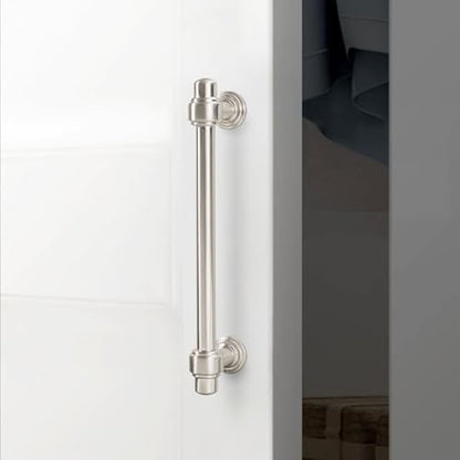 10 Pack 5 Inch Kitchen Cabinet Handles Brushed Satin Nickel Cabinet Pulls Silvery Drawer Pulls Zinc Alloy Kitchen Hardware - color: Brushed Satin Nickel, size: 5'' Hole Center(128mm)