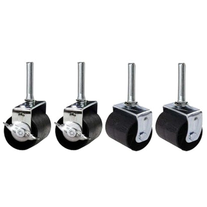 King's Brand Heavy Duty Caster Wheels for Bed Frame ~Set of 4~ (2 Locking & 2 None Locking) - size: 2"W x 2"D x 4"H