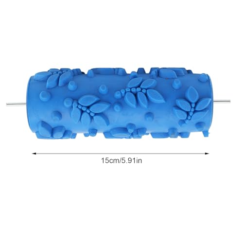 HEEPDD Drywall Texture Paint Roller, Reusable Decorative Embossing Tool for Wall Furniture Rubber Blue 15cm 1 Pack - size: 110Y