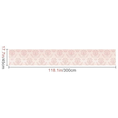 HOMETITUTE Pink Damask Peel and Stick Wallpaper 118.1x17.7 Inch Vinyl - color: Pink Classic Damask