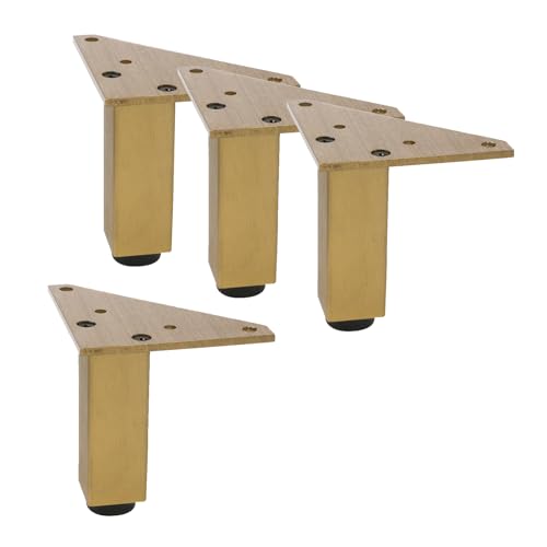 Geesatis 3" Adjustable Table Legs,Aluminum Alloy,4Pcs,Brushed Antique Gold - color: Brushed Antique Gold, size: 3 In