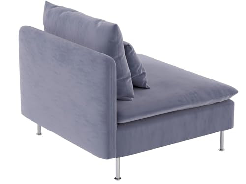 Heavy Velvet SODERHAMN Chair Cover Compatible with IKEA Sofa Slipcover - color: Velvet Light Blue, size: 1 Seat Section