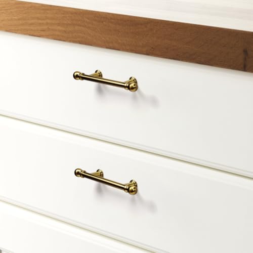YAGU 6 Pack Champagne Bronze Kitchen Cabinet pulls 3 Inch(76mm) Hole Center Solid Dark Gold Dresser Drawer Handles Furniture Honey Bronze Hardware for Cupboard Wardrobe Closet Vanity - color: Champagne Bronze, size: 6 Pack, style: 3''/76MM Hole Center