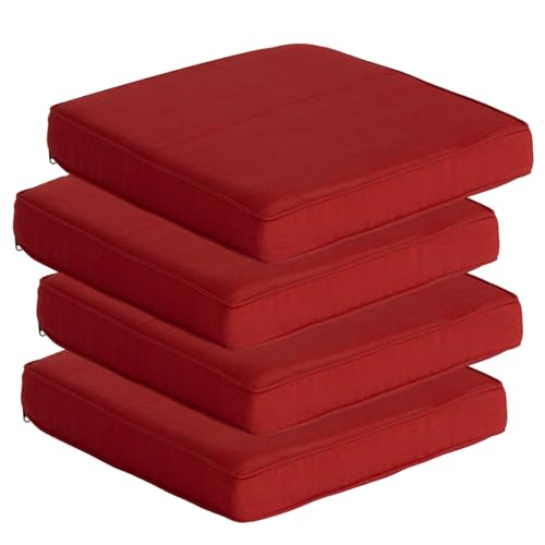 Goodgoods 20x20 Patio Chair Cushions Set of 4, 35D Foam, Chili - color: Chili, size: 20"x20" 4pcs