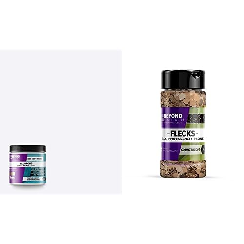 Beyond Paint Bundle, Includes (1) Pint of All-In-One Refinishing Paint in Bright White and (1) Five Ounce Multi-Colored Flecks