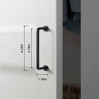 Goo-Ki 6 Pack 3 3/4" Center to Center Matte Black Modern Cabinet Pulls Solid Contemporary Home Improvement Hardware Drawer Pulls Zinc Alloy Kitchen Handles - color: Matte Black, size: 3 3/4'' Center to Center