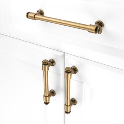 KOOFIZO 10 Pack 6-1/4 in Antique Brass Cabinet Pulls, Drawer Handles P11 - color: Antique Brass, size: 6-1/4" CC