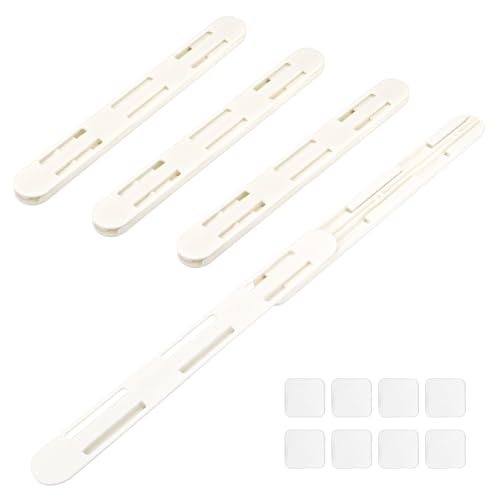 LELE LIFE Adhesive Pull Out Cabinet Drawer Sliders, Drawer Bin Organizer Sliding Rails Guides, No Drill DIY Basket Slides Bottom Mount for Shelf (4 Pack) - color: 4 Pack