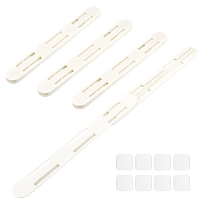 LELE LIFE Adhesive Pull Out Cabinet Drawer Sliders, Drawer Bin Organizer Sliding Rails Guides, No Drill DIY Basket Slides Bottom Mount for Shelf (4 Pack) - color: 4 Pack