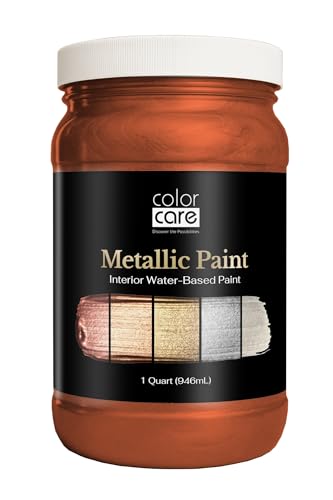 Metallic Paint – Satin Copper, 1 Quart (Pack of 1) | Water-Based Low-Odor Paint for Walls, Fixtures, Furniture, Décor, Accents & Crafts - color: Copper - Satin