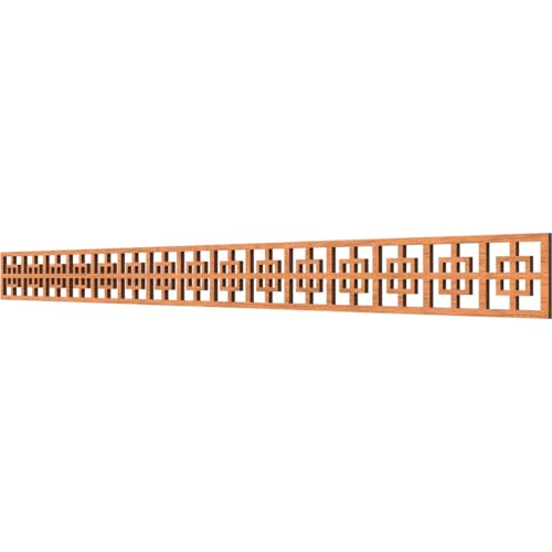 46 3/8"W x 4"H x 3/8"T Cambridge Fretwork Moulding, Cherry - color: Cherry, size: 4-in. H x 0.375-in. T