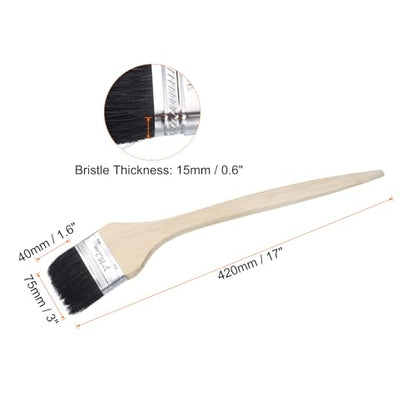 uxcell 3pcs Bent Radiator Paint Brush 3" Width Curved Wall Paint Soft Bristle Brushes with Long Wood Handle for Painting DIY Wall Treatment - size: 3"