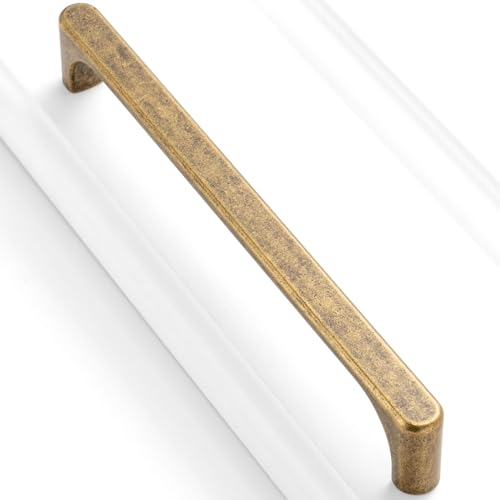 6-1/4 Inch Antique Brass Cabinet Pulls Kitchen Handles 10 Pack 3126 - color: Antique Brass, size: 6-1/4 In Hole Distance