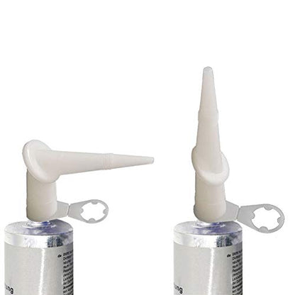 10-Pack Caulk Nozzles - Brostown Universal 360 Degree Rotating Bent Cartridge Sealant Nozzle Plastic Caulking Glue Head