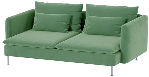Heavy Velvet SODERHAMN Sofa Cover Compatible with IKEA with Arms Slipcover - color: Velvet Light Green, size: Sofa + Arms