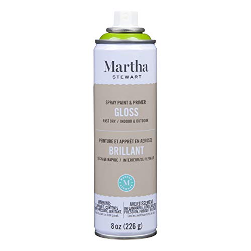 MARTHA STEWART Paint & Primer 8oz Spray Paint, Gloss Green Olive (42898) - color: Gloss Green Olive
