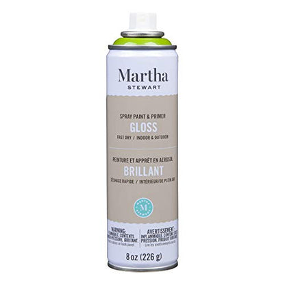 MARTHA STEWART Paint & Primer 8oz Spray Paint, Gloss Green Olive (42898) - color: Gloss Green Olive