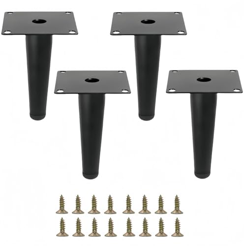 4 Inch Black Furniture Couch Cabinet Dresser Legs Set of 4 - color: Black, size: 4"-Set of 4