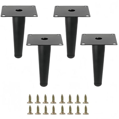 4 Inch Black Furniture Couch Cabinet Dresser Legs Set of 4 - color: Black, size: 4"-Set of 4