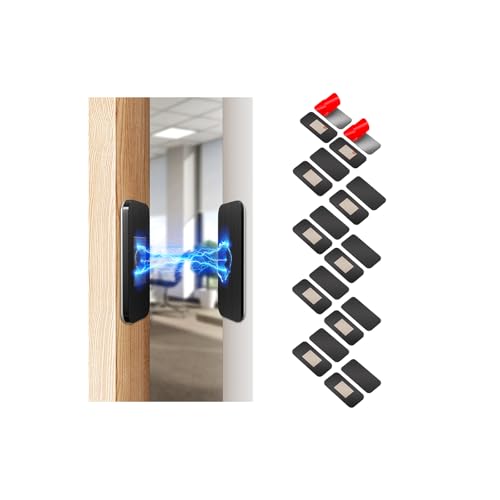 PHIXBEAR 10 Pack Black Magnetic Door Catch, Ultra Thin Cabinet Door Magnets, Adhesive Drawer Magnets to Stay Closed, Stainless Steel Cabinet Latch Easy to Install with Double Sided Tape - size: 10 Pack - Black