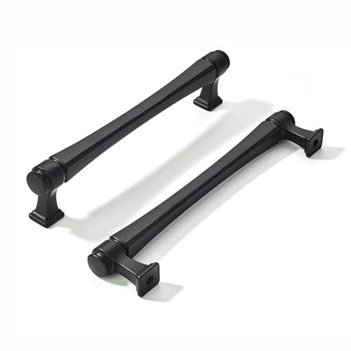LIMUR 10 Pack 5 Inch (128mm) Hole Center Matte Black Cabinet Pulls – Solid Zinc Alloy Kitchen Cabinet Handles, Drawer Pulls for Bathroom Vanity, Dresser & Wardrobe, M4 Screws Included - color: Matte Black, size: 5"/128 MM Hole Center