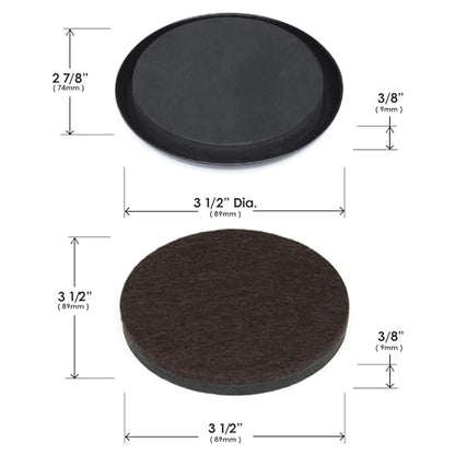 Slipstick GorillaSliders Premium Furniture Sliders for All Floor Surfaces (16 Piece Moving Kit) Reusable 3.5” Round Furniture Movers for Sliding Furniture on Hardwood & Carpet, Black, CB13-1-16 - size: 3-1/2" Combo (For Any Surface)