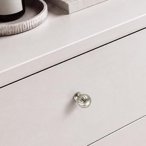 12 Pack Brushed Nickel Cabinet Knobs, 1 Inch Round Dresser Drawer Knobs - color: Brushed Nickel