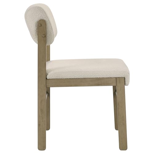 Coaster Kehoe Dining Side Chair Set of 2, Natural Oak and Cream 193932NAT - color: Natural Oak/Cream