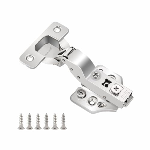 20 Pack Inset Soft Close Cabinet Hinges 105° Frameless 3 Way Adjustable Kitchen Cabinet Door Hinges with Screws - color: Light Nickel, size: 20 Pack