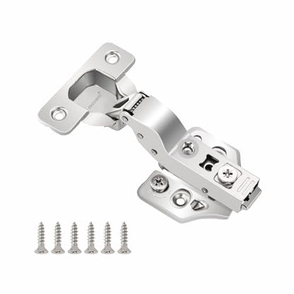 20 Pack Inset Soft Close Cabinet Hinges 105° Frameless 3 Way Adjustable Kitchen Cabinet Door Hinges with Screws - color: Light Nickel, size: 20 Pack
