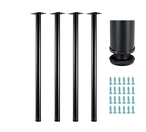 36 Inch Metal Desk Legs, Adjustable Table Legs - size: 36"