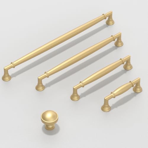 10 Pack Brushed Gold Cabinet Pulls 7.5 Inch(192mm) Kitchen Cabinet Handles Cabinet Hardware for Drawer Pulls - color: Brushed Gold, size: 7.5" Hole Center