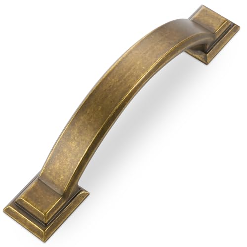 10 Pack 2.5 Inch Cabinet Pulls Antique Brass Kitchen Cabinet Handles Zinc Alloy Drawer Pulls Solid Cabinet Hardware - color: Antique Brass, size: 2-1/2" Hole Center(64mm)