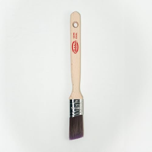 Glidden Semi-Oval Paintbrush with Wood Handle, Angled Sash, 1 Inch - size: 1 Inch, style: Angled Sash Paintbrush