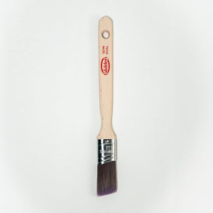 Glidden Semi-Oval Paintbrush with Wood Handle, Angled Sash, 1 Inch - size: 1 Inch, style: Angled Sash Paintbrush