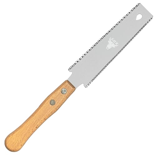 6 Inch Small Japanese Pull Saw Double Edge with Beech Handle