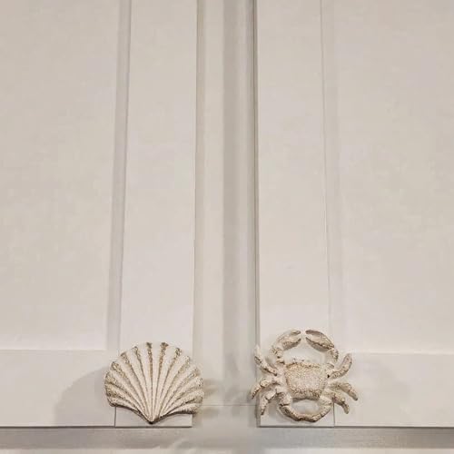 4 Pcs Coastal Cabinet Knobs Ocean Nautical Drawer Pulls (White) - color: White