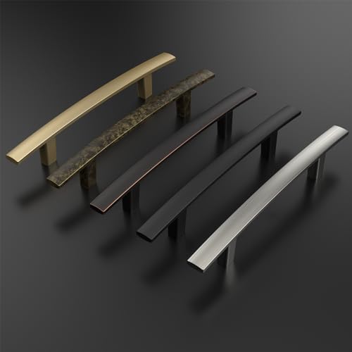 homdiy 5 Pack Brushed Gold Cabinet Pulls, Solid Zinc Alloy, 3 Inch CC - color: Matte Gold, size: 3 Inch Hole Center