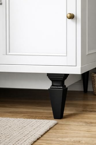 8 Inch Square Solid Wood Beech Replacement Furniture Legs, Set of 4, Wooden Feet Mid Century Modern, Unfinished Legs for Sofa, Couch, Armchair, Ottoman, Cabinet, TV Stand, Dresser - size: 8" / 20cm