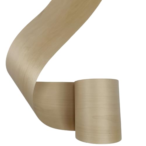 Maple Wood Veneer Sheet,Flat Cut,8.5''x 98'',Iron On Stick Veneer Roll Without Paper,Pre-glued Hot Melt Self Adhesive Strip for Cabinet Furniture Plywood Door Speaker Renovation Woodworking - color: Maple