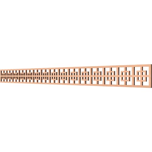 46 3/8"W x 4"H x 3/8"T Cambridge Fretwork Moulding, Alder - color: Alder, size: 4-in. H x 0.375-in. T