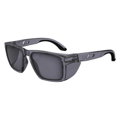 Ergodyne Skullerz SIXTEN Safety Glasses with Side Shields, Anti Fog + Anti Scratch, ANSI z87.1 with Protective Microfiber Bag - color: Smoke Lens